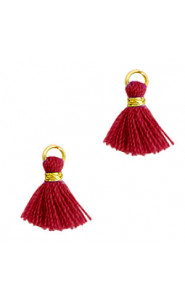 Mini Quaste Ibiza Style 1cm Gold-garnet red